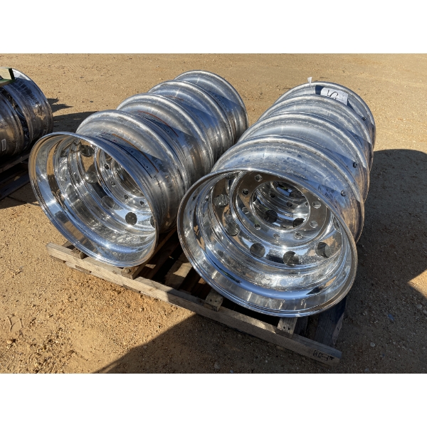 ALCOA ALUMINUM WHEELS, 8ea, 8.25 x 22.5, 7,400lbs