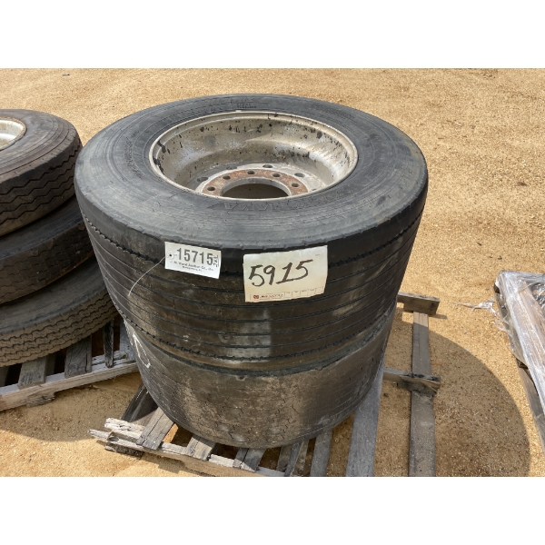 (2) TIRES & RIMS, 445/50R22.5