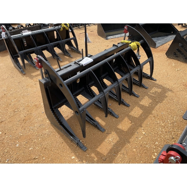 72" ROOT RAKE GRAPPLE,  fits skid steer loader