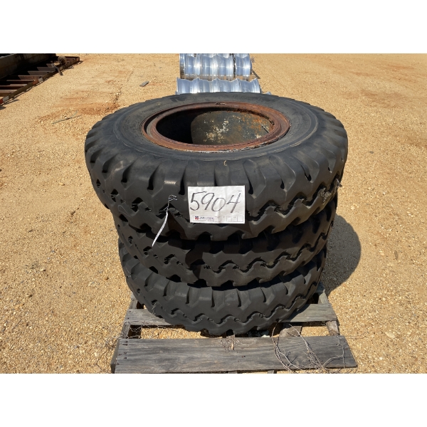 11.00-22 TIRES & RIMS (3 EACH)
