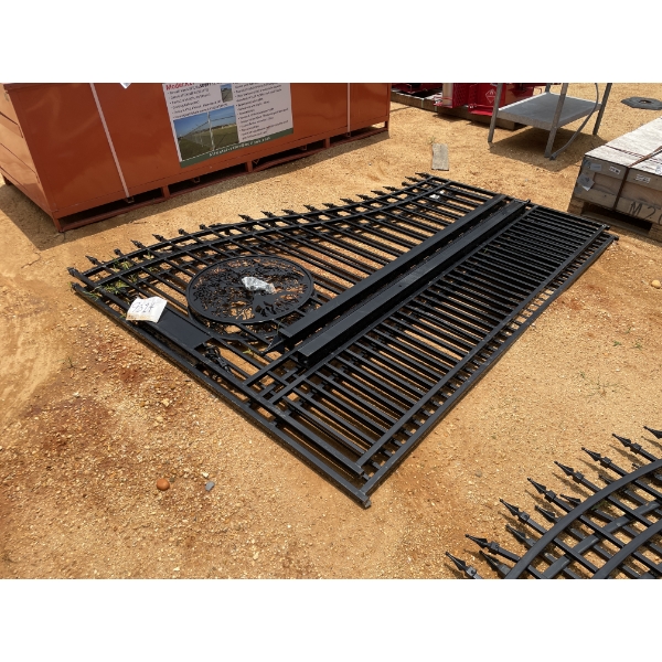 BI-PARTING WROUGHT IRON GATE 16'