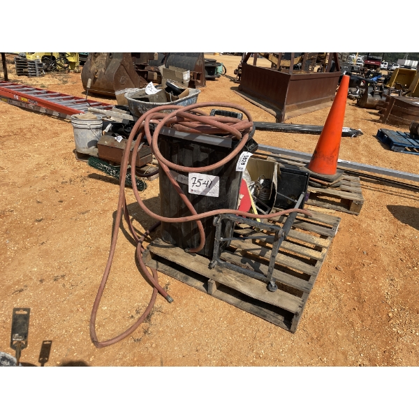 TRASH CAN, SAFETY FLASHING LIGHT, HOSE & MISC ITEMS