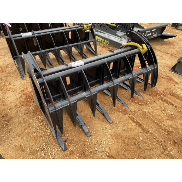 GRAPPLE ROOT RAKE, 68" W, fits skid steer loader