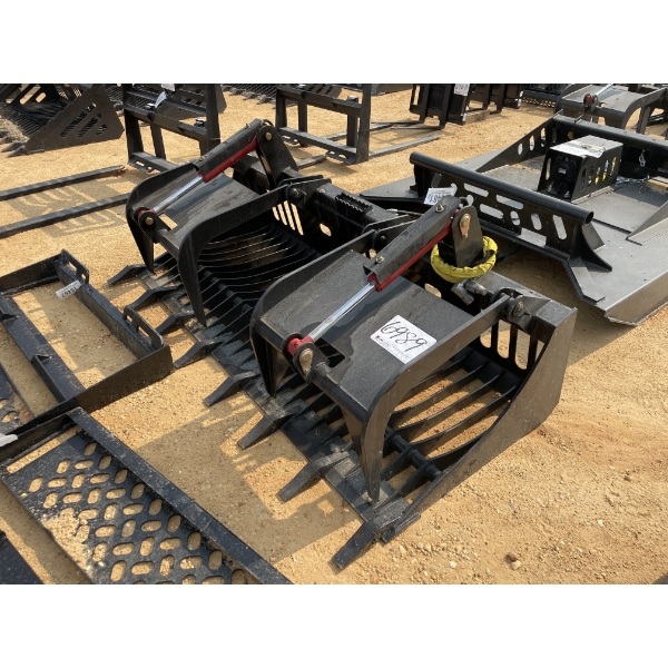 84" ROOT RAKE GRAPPLE, fits skid steer loader