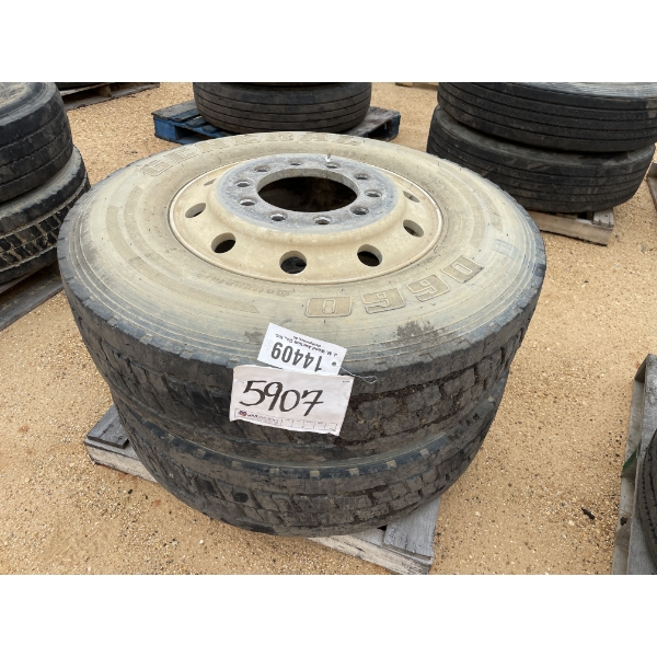 (2) 11R22.5 TIRES W/ RIMS