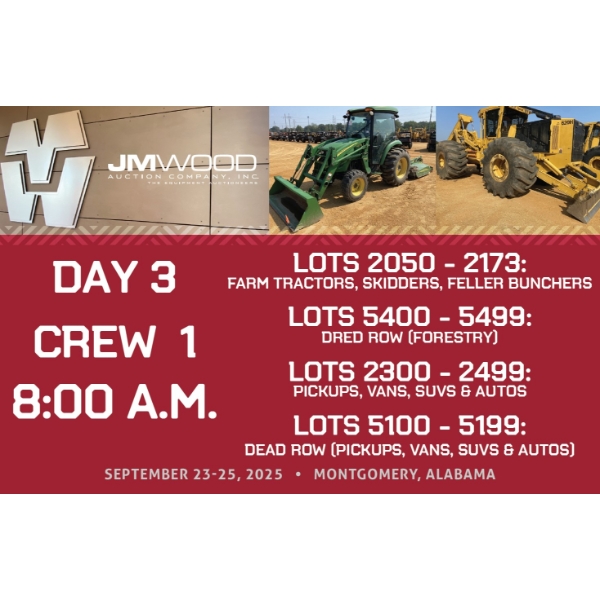 DAY 3 - RING 1 - DRIVE-THRU AUCTION - SCHEDULE