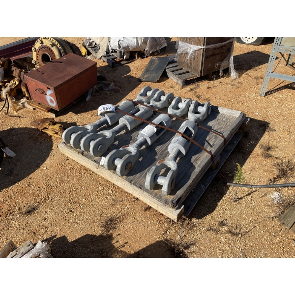 (4) GALV TURN BUCKETS, APPROX 4', ALL 27.2 TONS