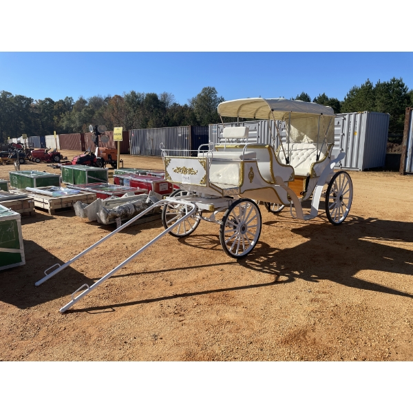 HORSE DRAWN PRINCESS CARRIAGE, CANOPY, TOOL BOX, 5 PASSENGER