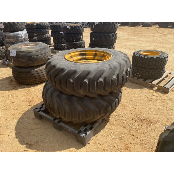 (2) 15.5 X 25, 12 PLY TIRES & RIMS