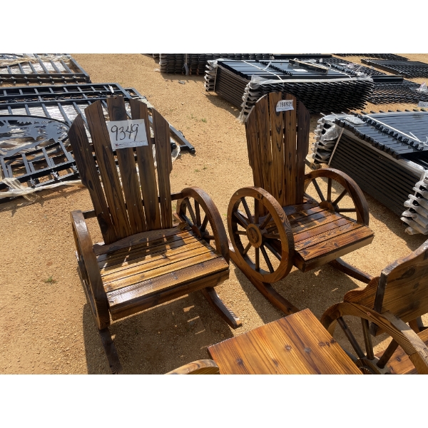 WAGON WHEEL ROCKING CHAIRS (2 ea)
