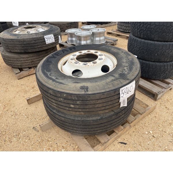 (2) 11R22.5 TIRES & RIMS