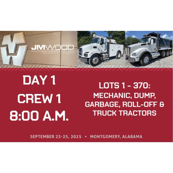 DAY 1 - RING 1 - DRIVE-THRU AUCTION - SCHEDULE