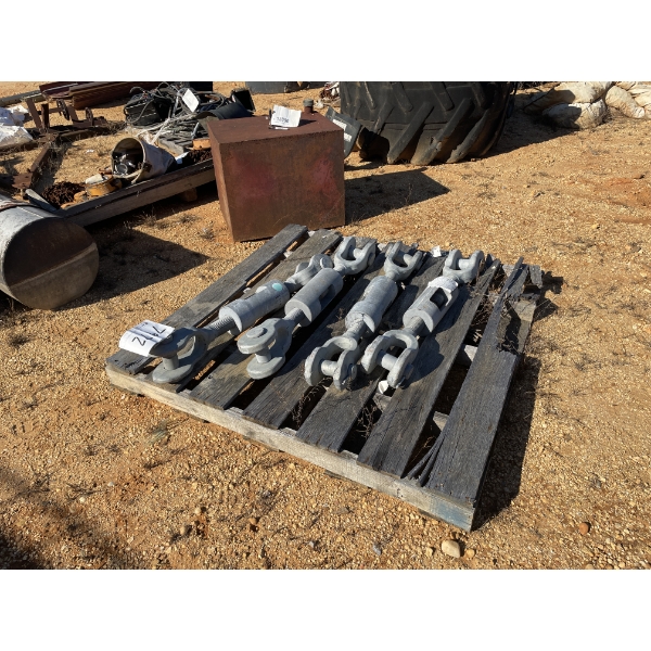 (4) GALV TURN BUCKLES, APPROX 4'