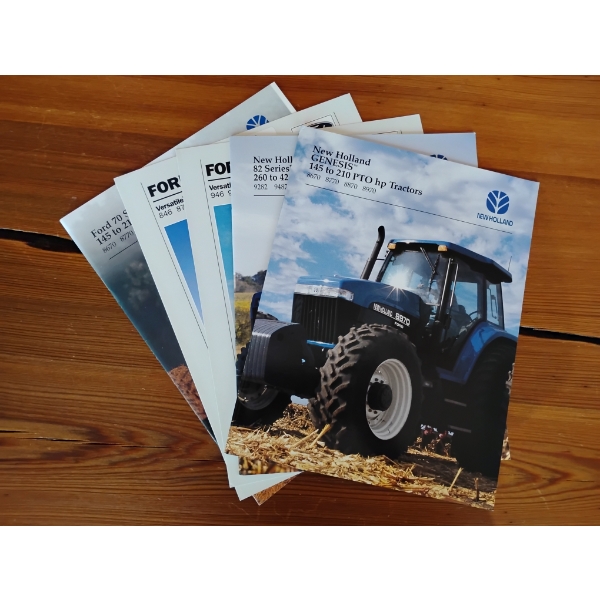 (5) 1988-1998 FORD/NEW HOLLAND EQUIPMENT BROCHURES