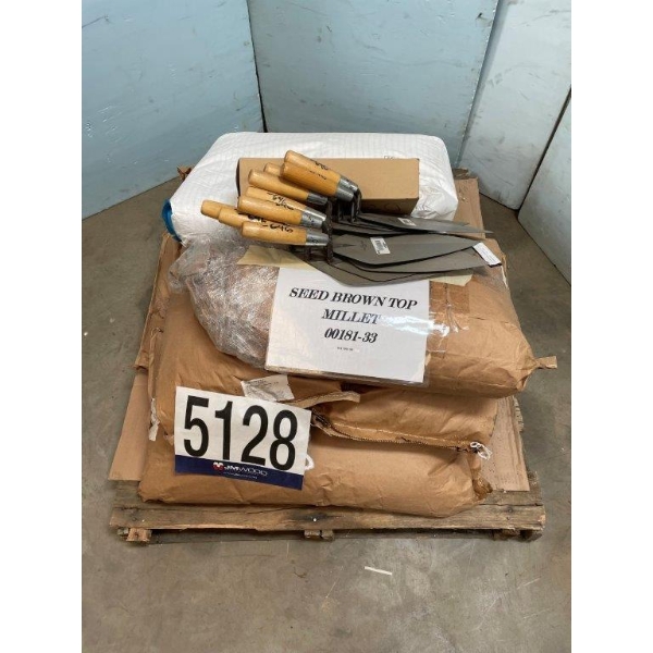 BROWN-TOP MILLET SEED & CONCRETE TROWELS