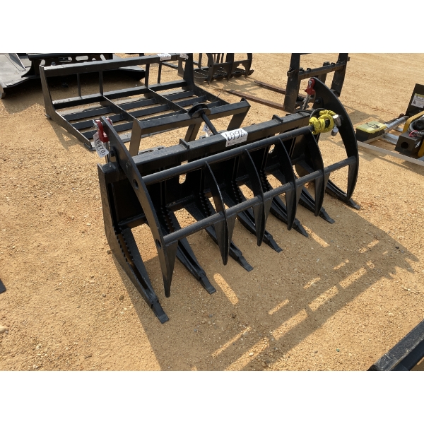 72" ROOT RAKE GRAPPLE, fits skid steer loader