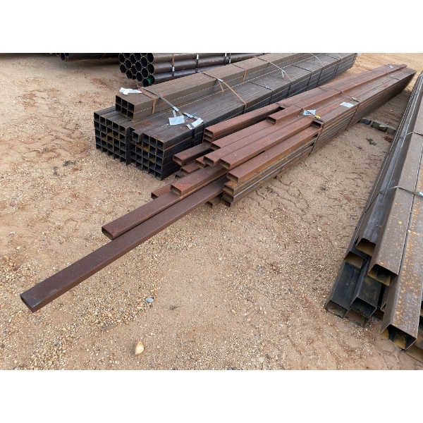 STEEL TUBING, 1/4" X 4" X 2" X 25'-33' (49 PCS)