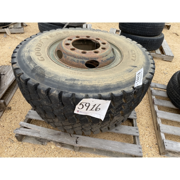 (2) 11.00R20 TIRES W/ RIMS