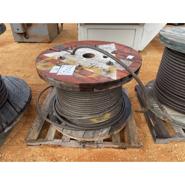 SPOOL OF STEEL CABLE, 1" THICK