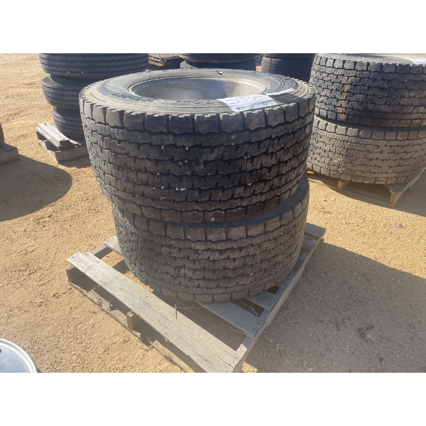 (2) TIRES, 445/50R22.5, ON RIMS
