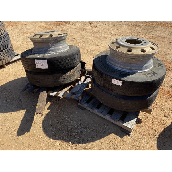 TIRES & RIMS, 285/75R24.5, 6 rims & 4 tires