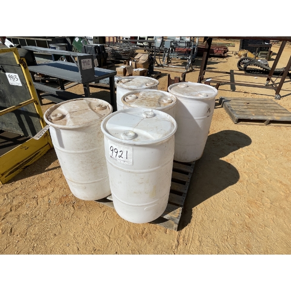 (5) 30 GALLON PLASTIC BARRELS