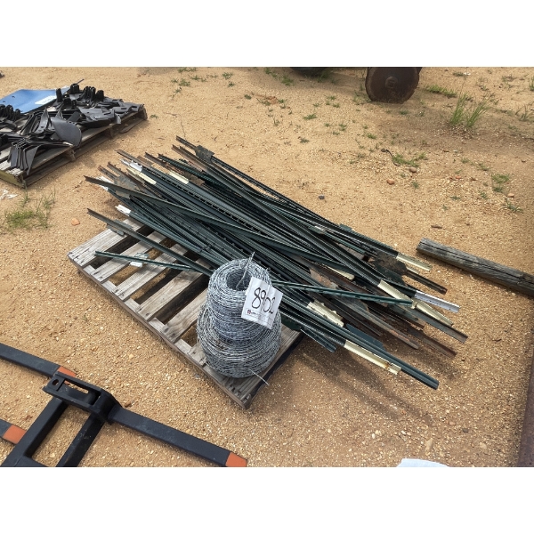 T-POSTS AND BARBED WIRE