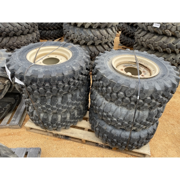 MICHELIN 12.5R-20 AIR TIRES & RIMS (6 EACH)