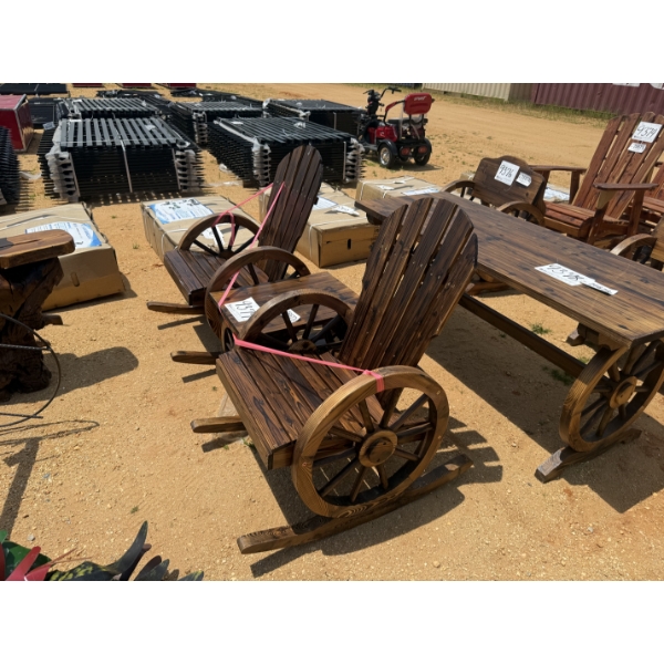 WAGON WHEEL ROCKER & SIDE TABLE