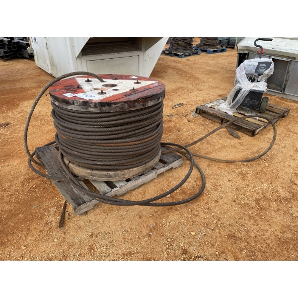 SPOOL OF STEEL CABLE, 1" THICK