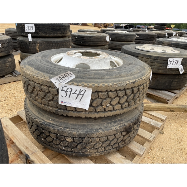 (2) 295/75R22.5 TIRES & RIMS