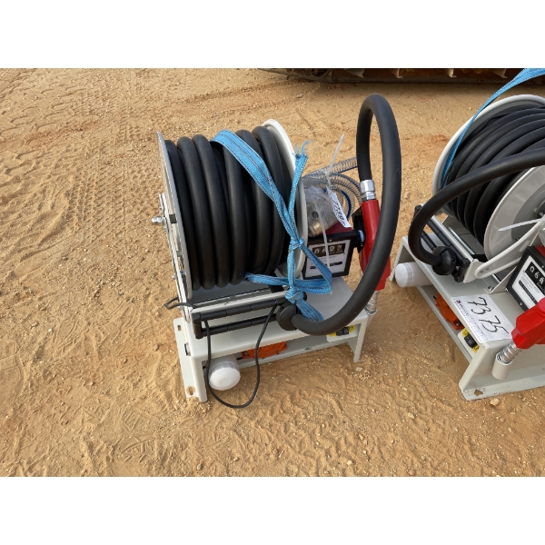 FUEL HOSE REEL W/METER HOSE REEL, HOSE & NOZZLE, ELECTRIC POWERED