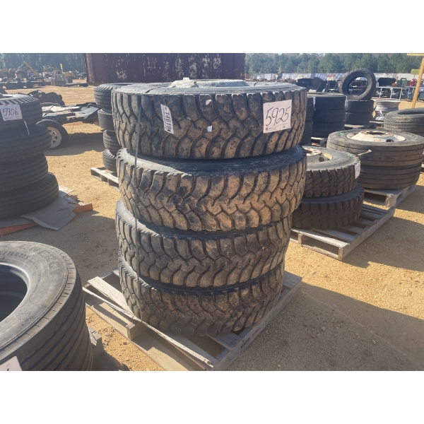 (4) 315/80R22.5 TIRES& RIMS