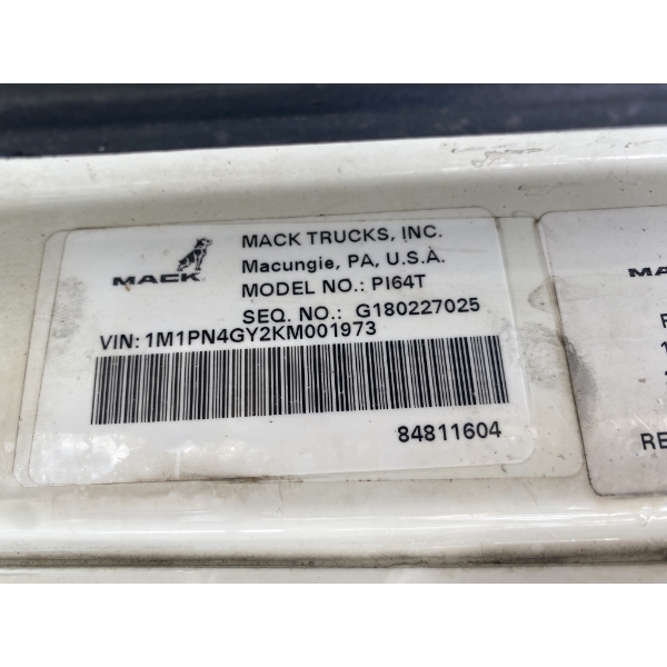 2019 MACK PI64T Day Cab Truck - J.M. Wood Auction Company, Inc.