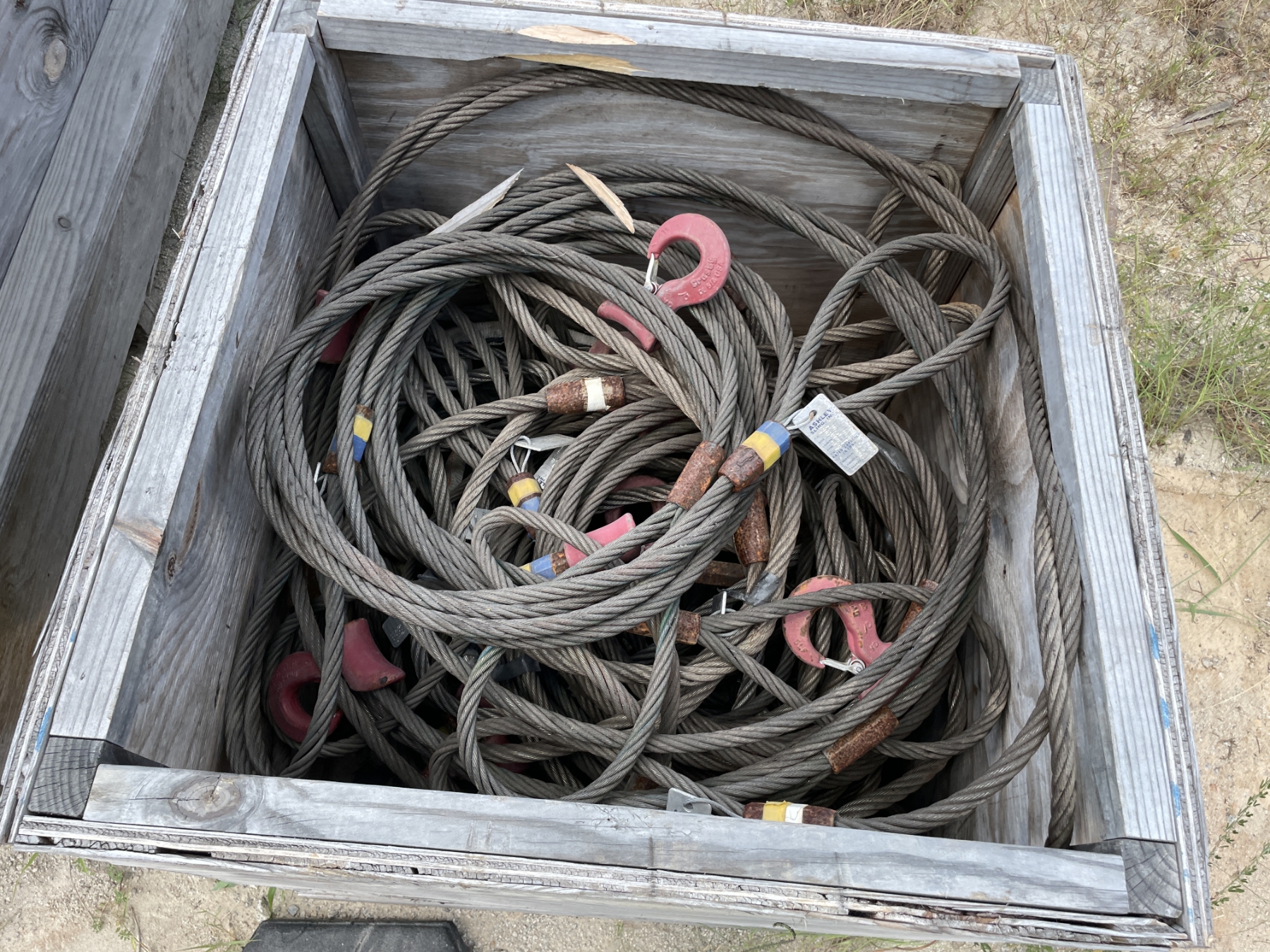 Timber Rigging Wire VARIOUS WIRE ROPE SLINGS & MISC RIGGING - J.M. Wood Auction Company, Inc.