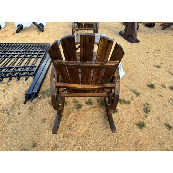 WAGON WHEEL ROCKING CHAIR