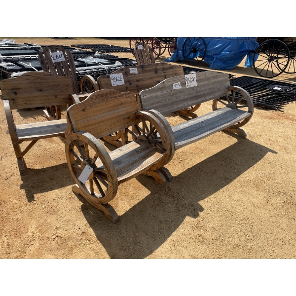 WAGON WHEEL BENCH & CHAIR