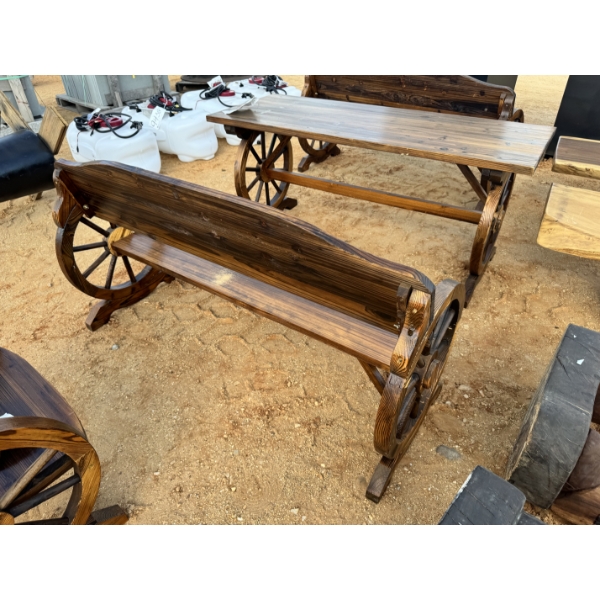 WAGON WHEEL BENCH