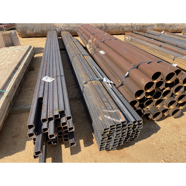 STEEL SQUARE TUBING, 1/8" X 2-1/2" X 1-1/2" X 24' (59 PIECES)