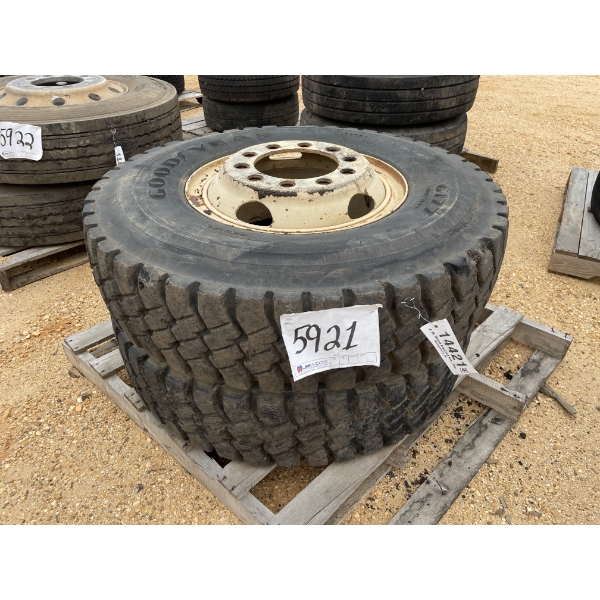 (2) 11.00R20 TIRES W/ RIMS