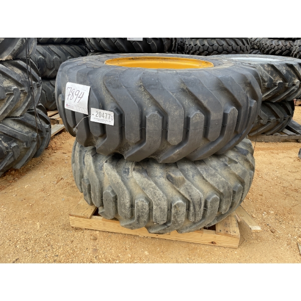 GOODYEAR 17.5-25 TIRES & RIMS (2 EACH)