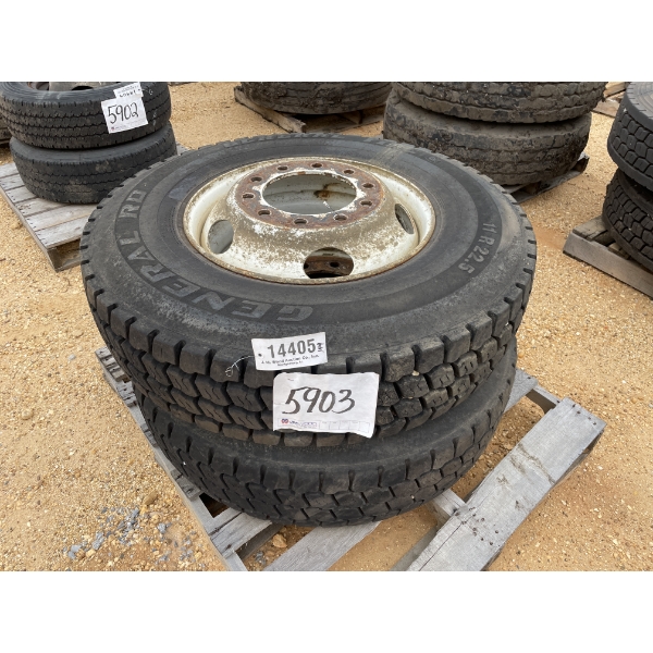 (2) 11R22.5 TIRES W/ RIMS