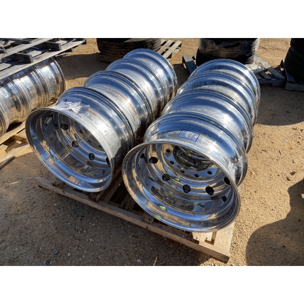 ALCOA ALUMINUM WHEELS, 8ea, 9.00 x 22.5, 10,000lbs