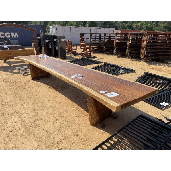8FT TEAK WOOD LIVE EDGE TABLE