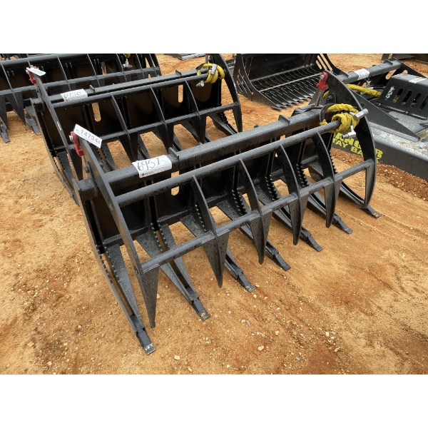 GRAPPLE ROOT RAKE, 72" W, fits skid steer loader