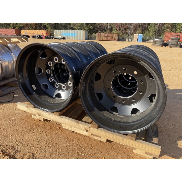 (8) 22.5 X 9.0 BLACK RIMS
