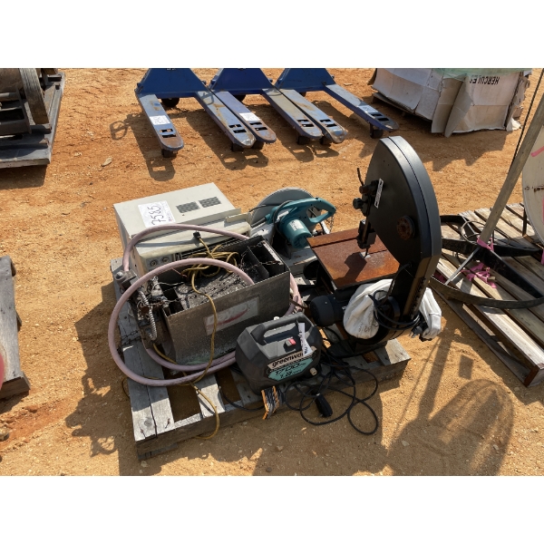 HITACHI BAND, TILE SAW, A/V & VARIOUS OTHER ITEMS	