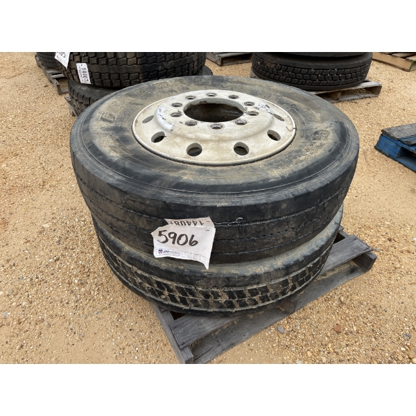 (2) 11R22.5 TIRES W/ RIMS