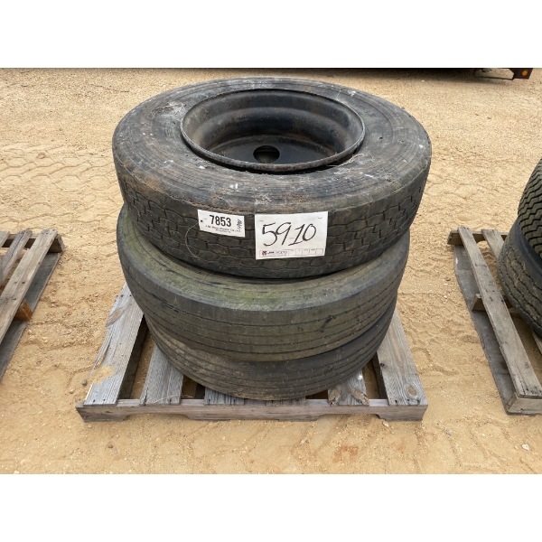 11r22.5 TIRES & RIMS (3) EACH