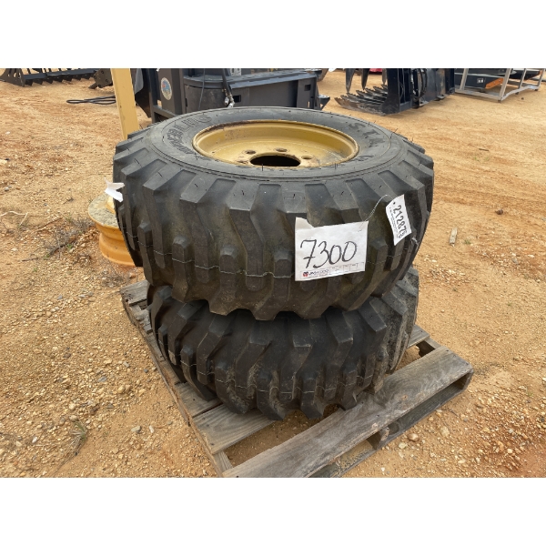 15-19.5 TIRES & RIMS (2) EA
